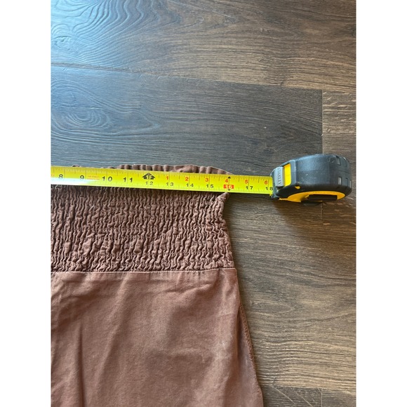 Love Trends Brown Smocked High Waist Tencel Shorts Womens XS Eco Friendly New - Picture 4 of 6